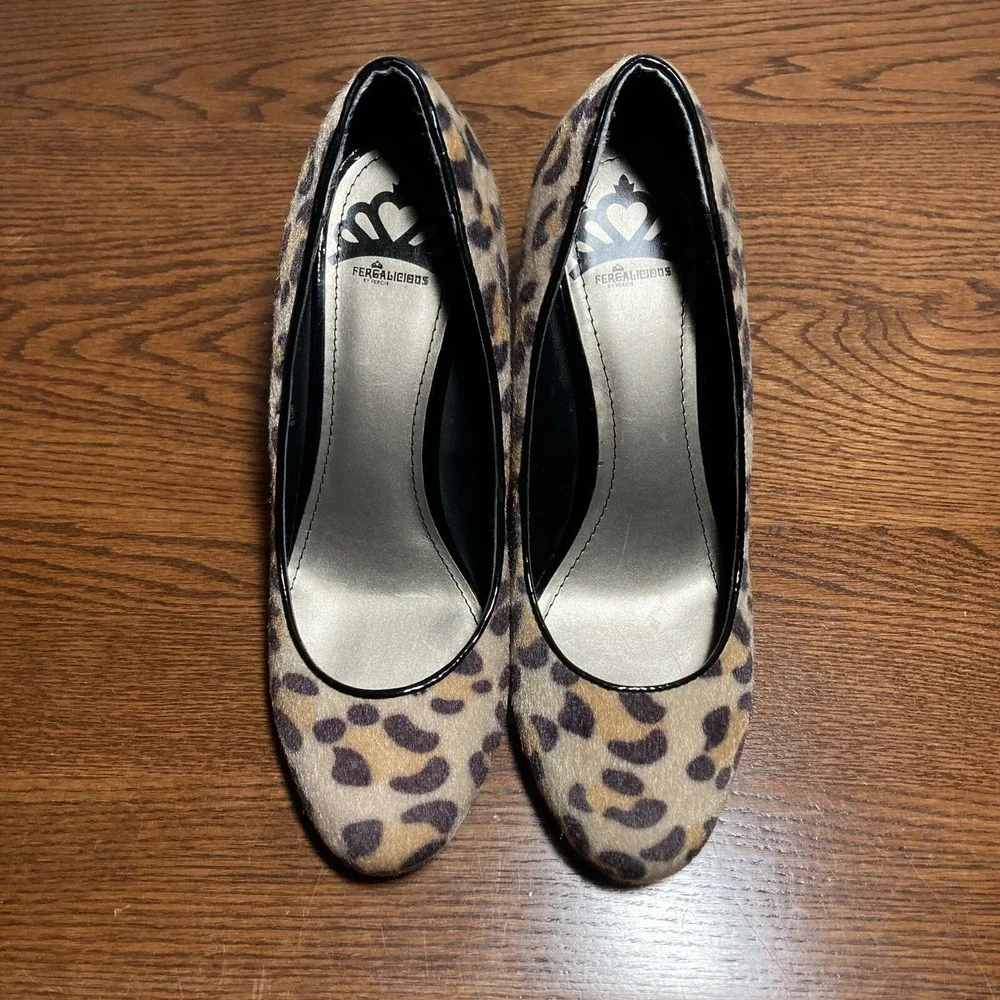 Fergalicious Utopia Fur Cheetah Print Leopard Going Out Pumps Heel Womens 8.5